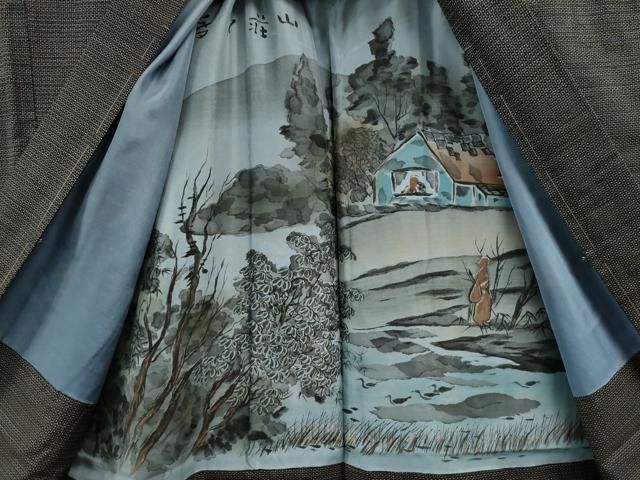 平和屋着物○男性 本場大島紬 アンサンブル 100亀甲 総詰め キング