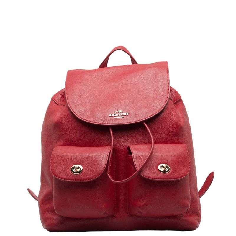 お歳暮 人気 オシャレ バックパック リュック コーチ レッド COACH レディース レザー バッグ