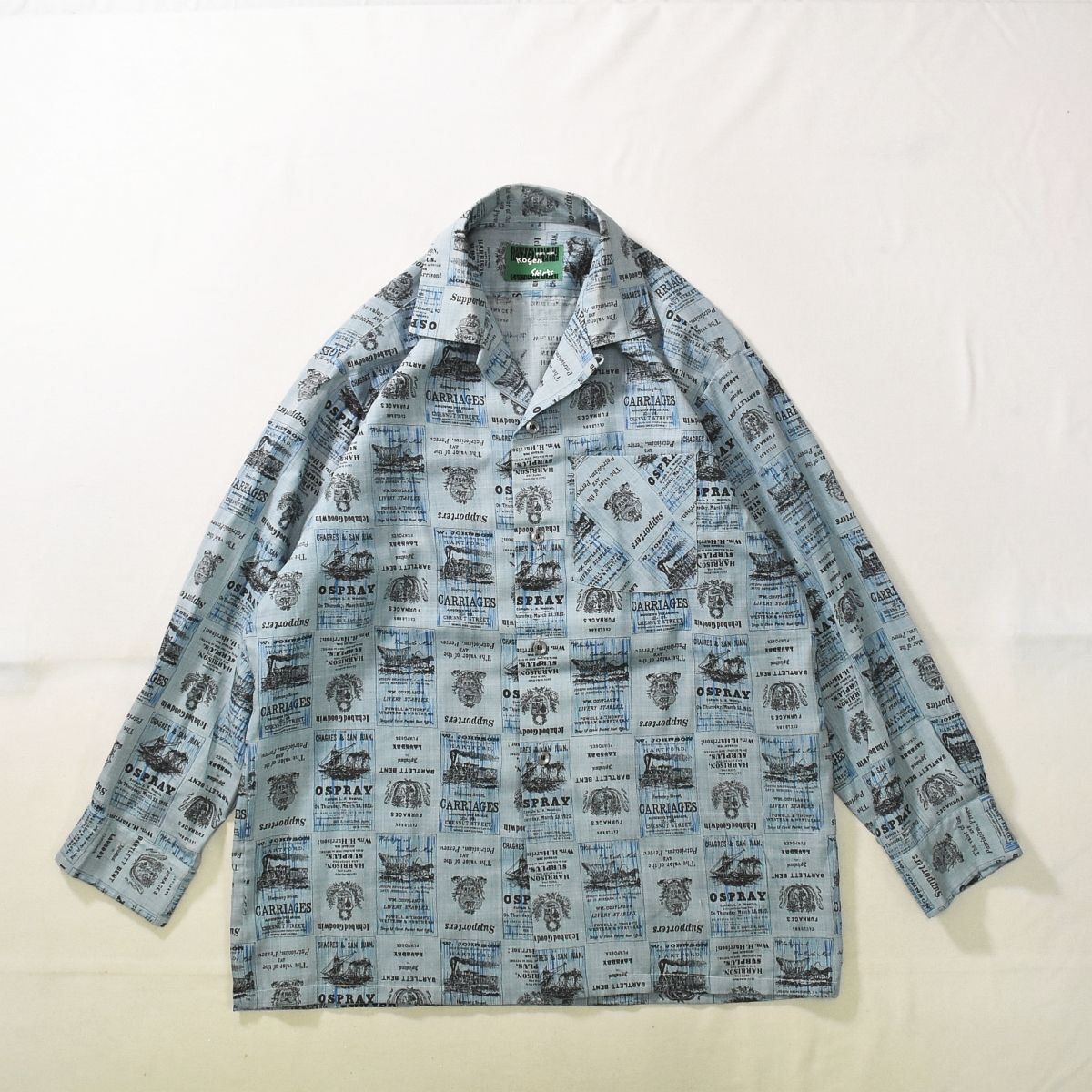 ALLEGE◆長袖シャツ/ブルー/総柄/22AW// ALLEGE◇長袖シャツ/ブルー/総柄/22AW// （ALLEGE - 【Allege