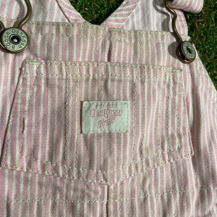 KIDS古着 90s OSHKOSH オシュコシュ ピンクストライプ KIDS古着 90s OSHKOSH オシュコシュ ピンクストライプ