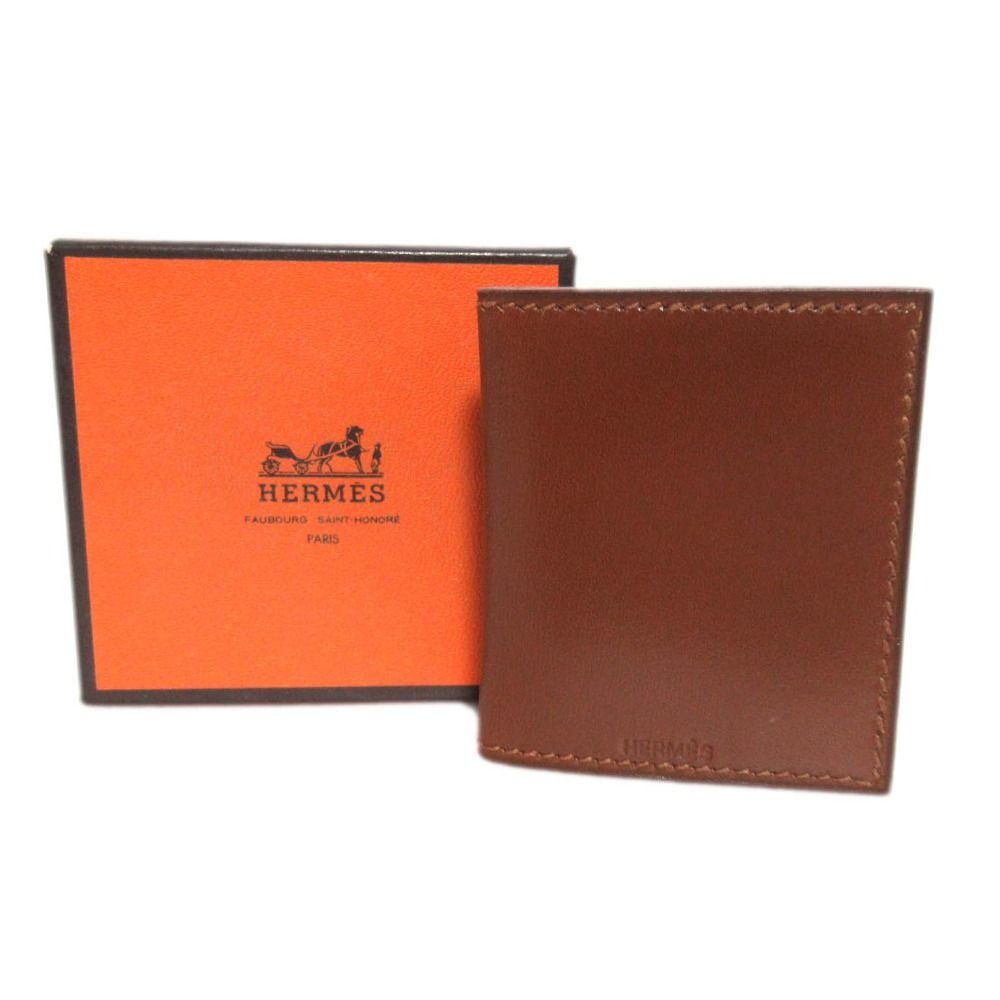 未使用保管品　茶　HERMES ミニフォトケース　キャメル　エルメス　写真入れ 新品同様 HERMES エルメス レザー ミニ フォトケース 写真入れ 写真