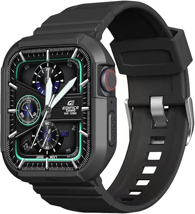 【在庫処分】[YAODLE] コンパチブル Apple Watch バンド 45mm 44mm 42mm アップルウォッチ バンド ケース カバー 耐衝撃 PC TPU 二重構造 軍用グレードの保護 スポーツバンド 落下 衝撃 吸収 耐久性 傷防