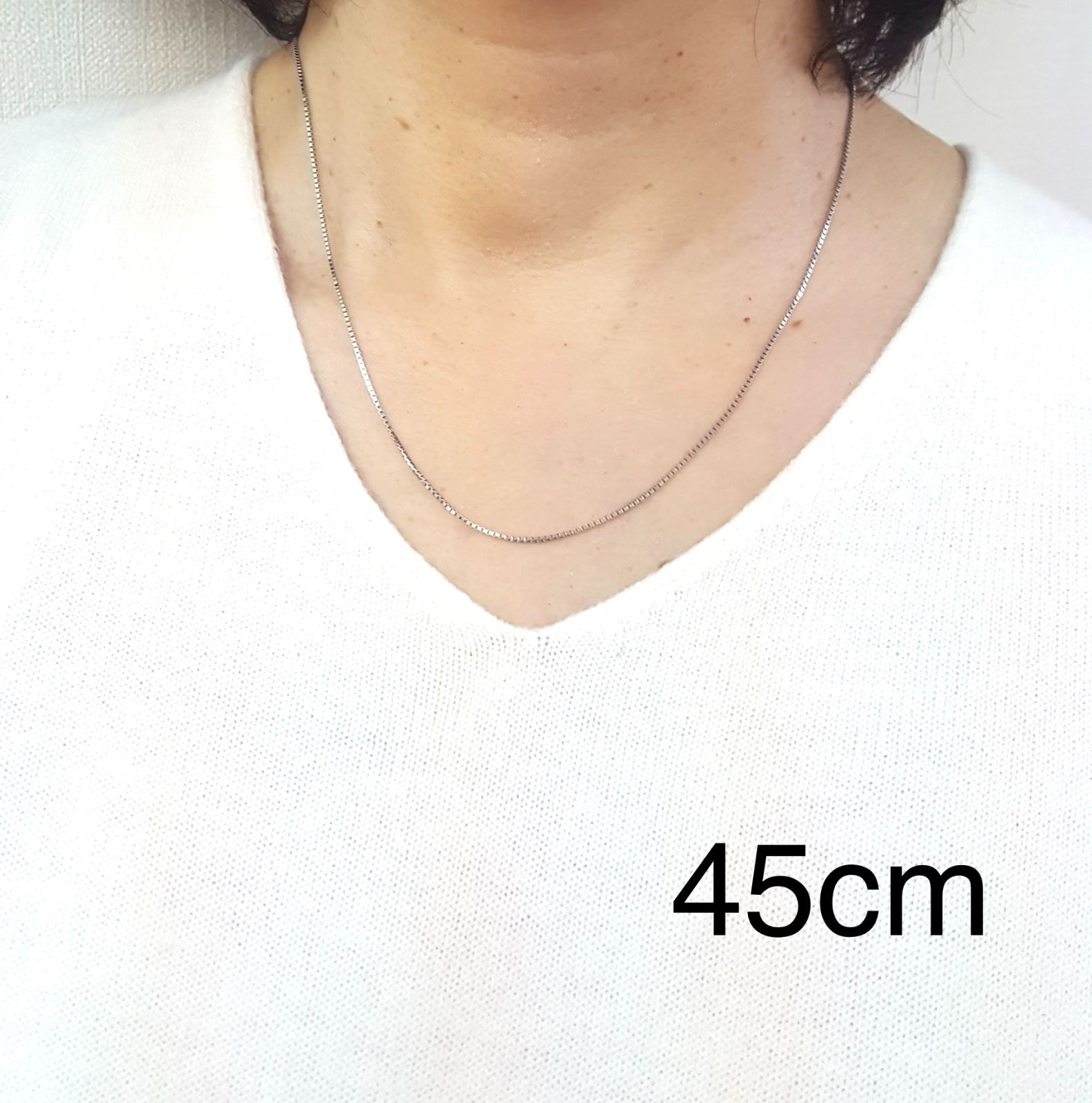 新品 プラチナ ベネチアン 45cm 幅1.0mm スライド式 Pt850 チェーン 