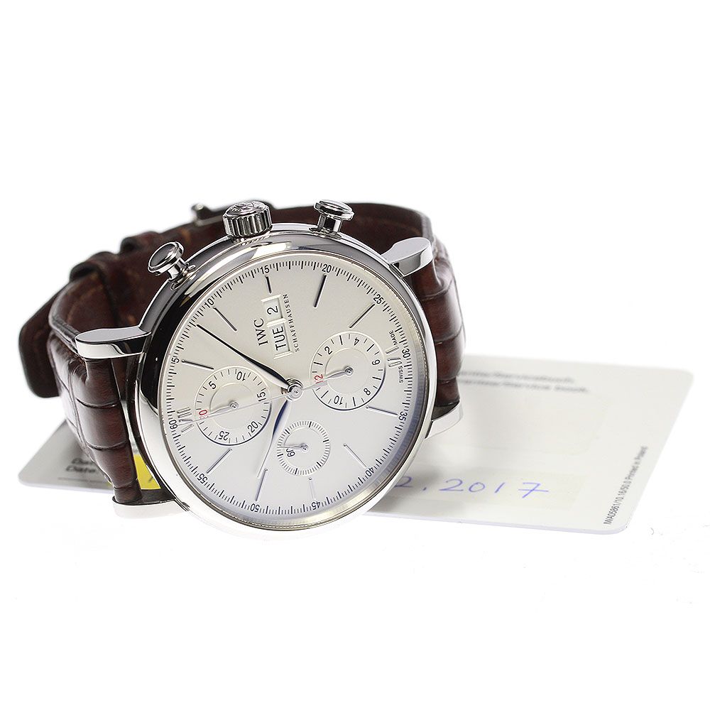 IWC IWC SCHAFFHAUSEN IW391007 ポートフィノ クロノグラフ デイデイト 自動巻き メンズ良品保証書付き_808067 -  メルカリ