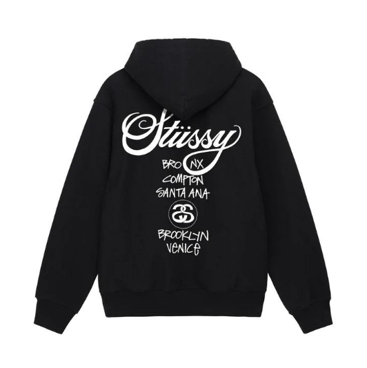 STUSSY ステューシー WORLD TOUR ZIP HOOD パーカー フード フーディ トップス  ジップパーカー