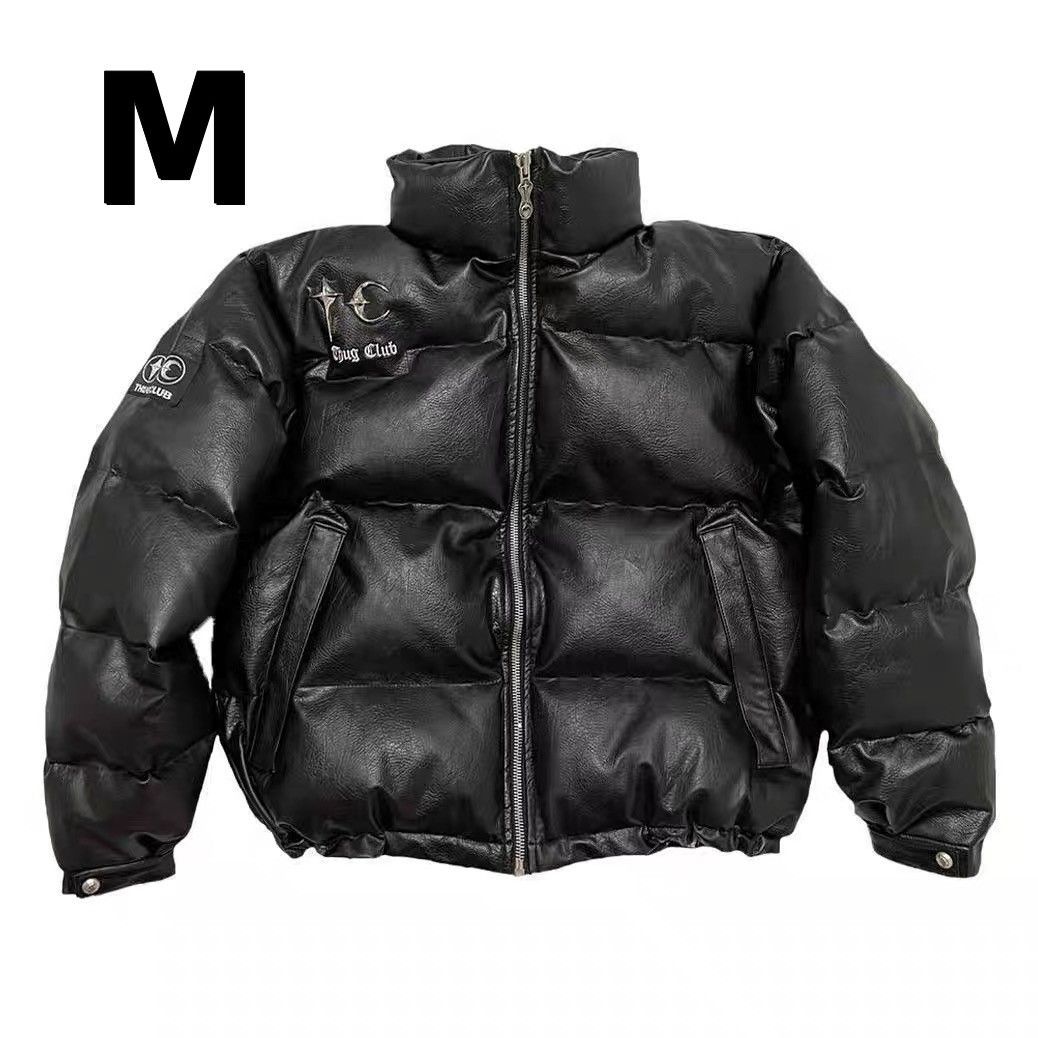 THUG CLUB サグクラブ レザー ダウンジャケット Sサイズ【即日発送