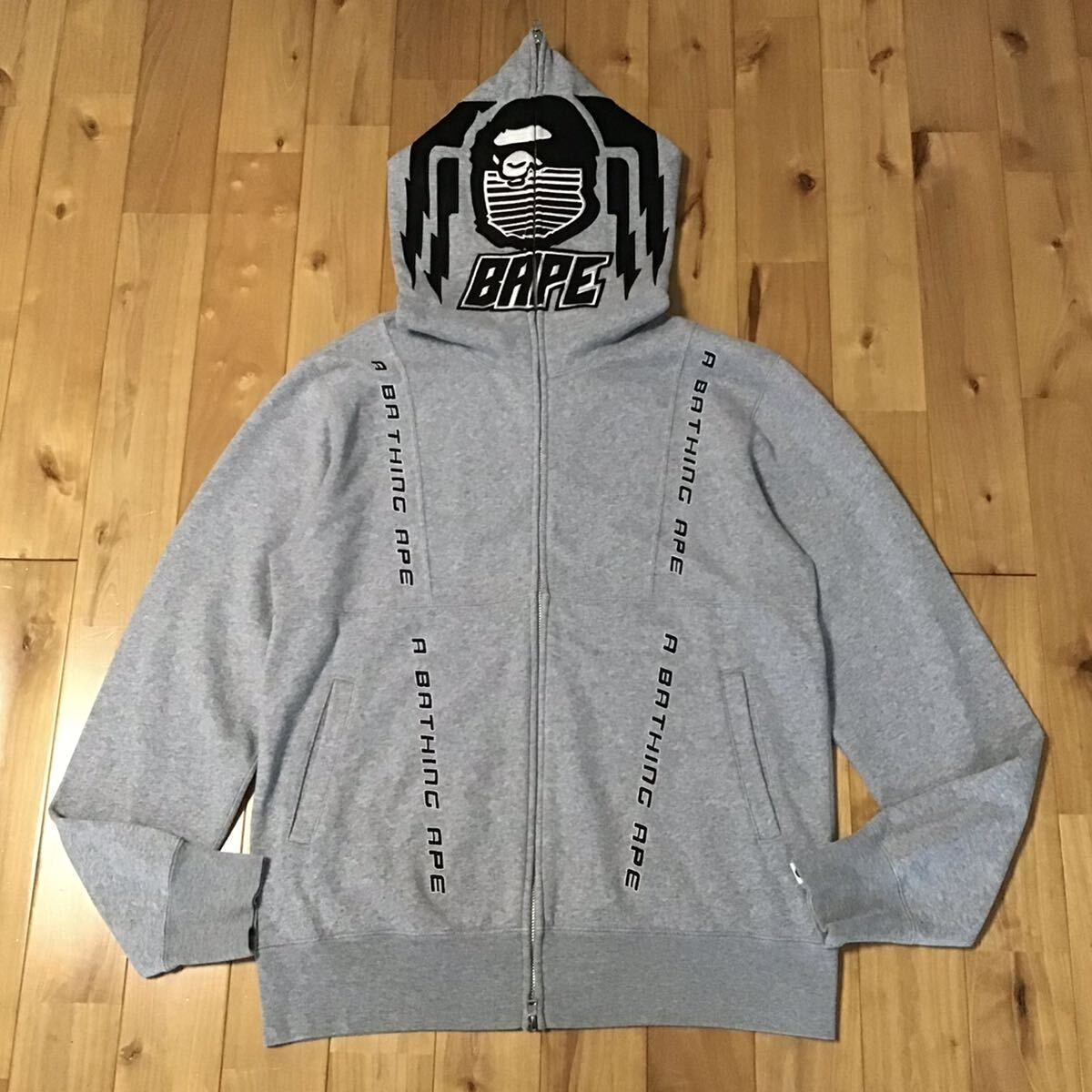 BAPE Motor sport フルジップ パーカー Lサイズ グレー a bathing ape 