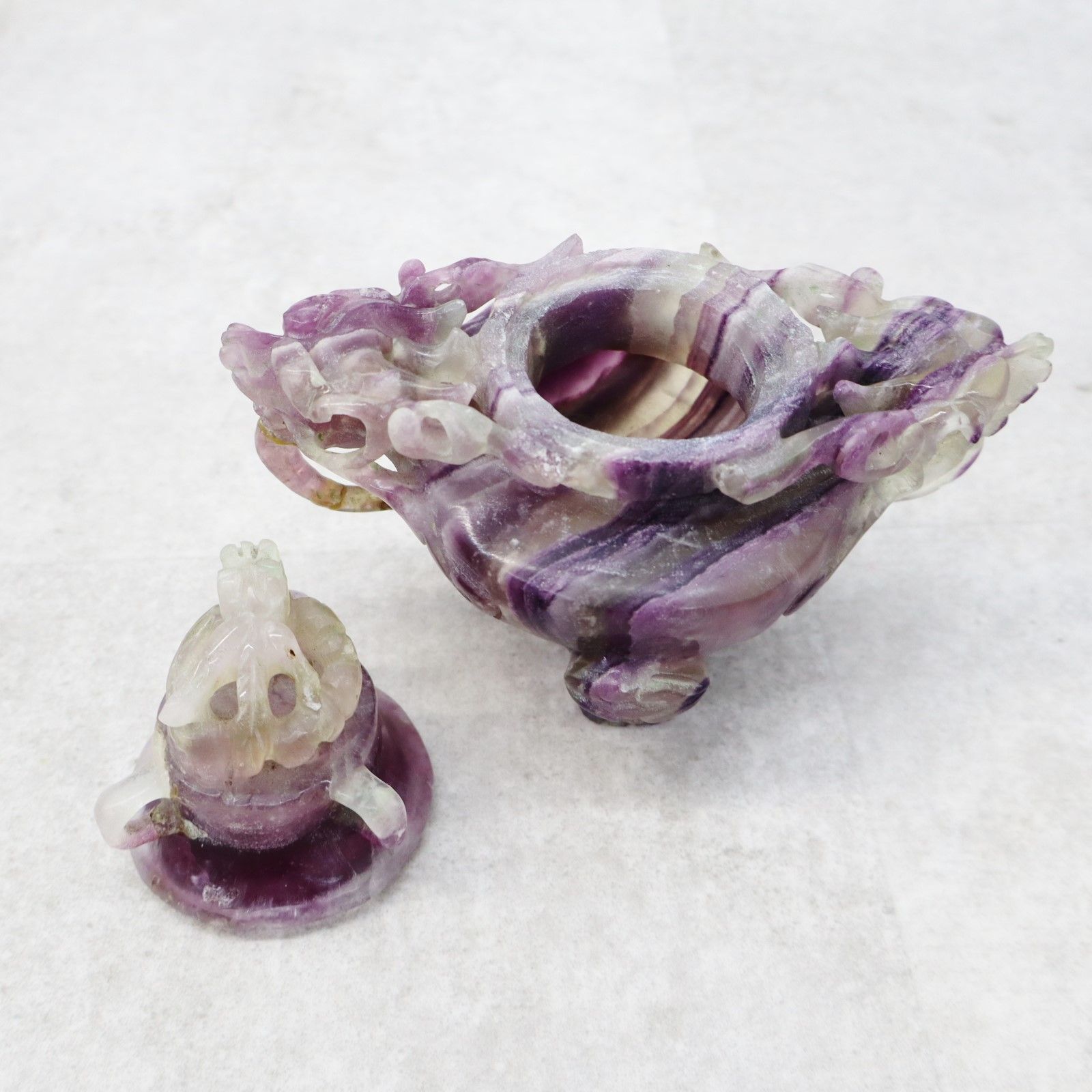 重量約1.1ｋｇ アンティーク｜アメジスト 石 香炉 置き物｜ 紫水晶 骨董｜中国 紫 天然 原石 飾り 置物 P0855 WWW_IBETON_RU