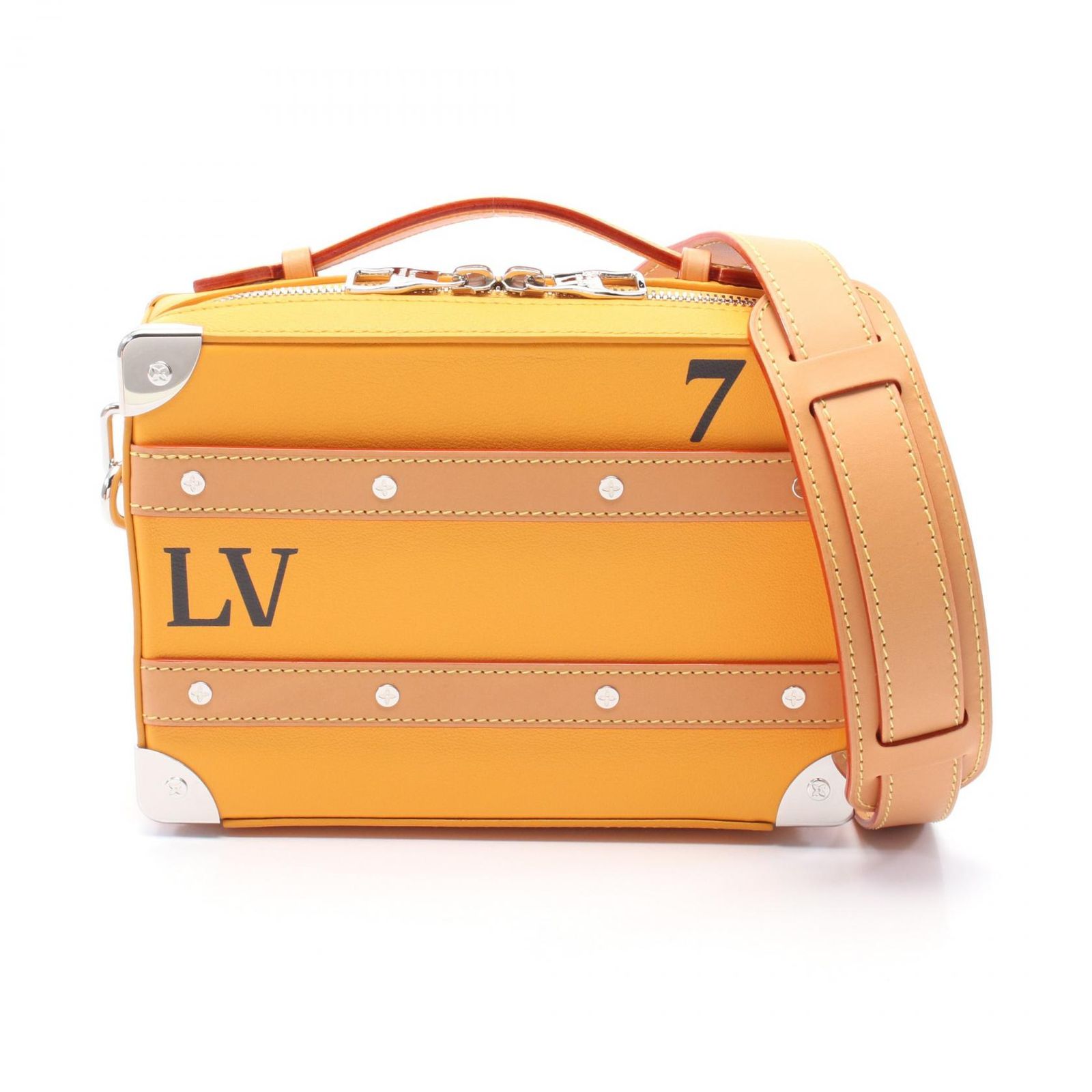 ルイ ヴィトン LOUIS VUITTON ショルダーバッグ ソフトトランク M59669 サフラン レザー ハンドル ソフトトランク メンズ Used A