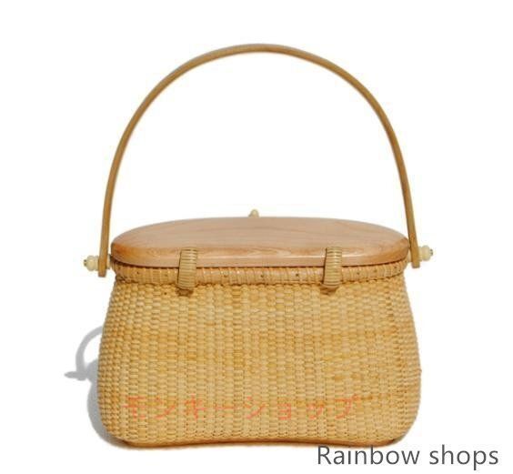 ナンタケットバスケット?クリール 木製ハンドル