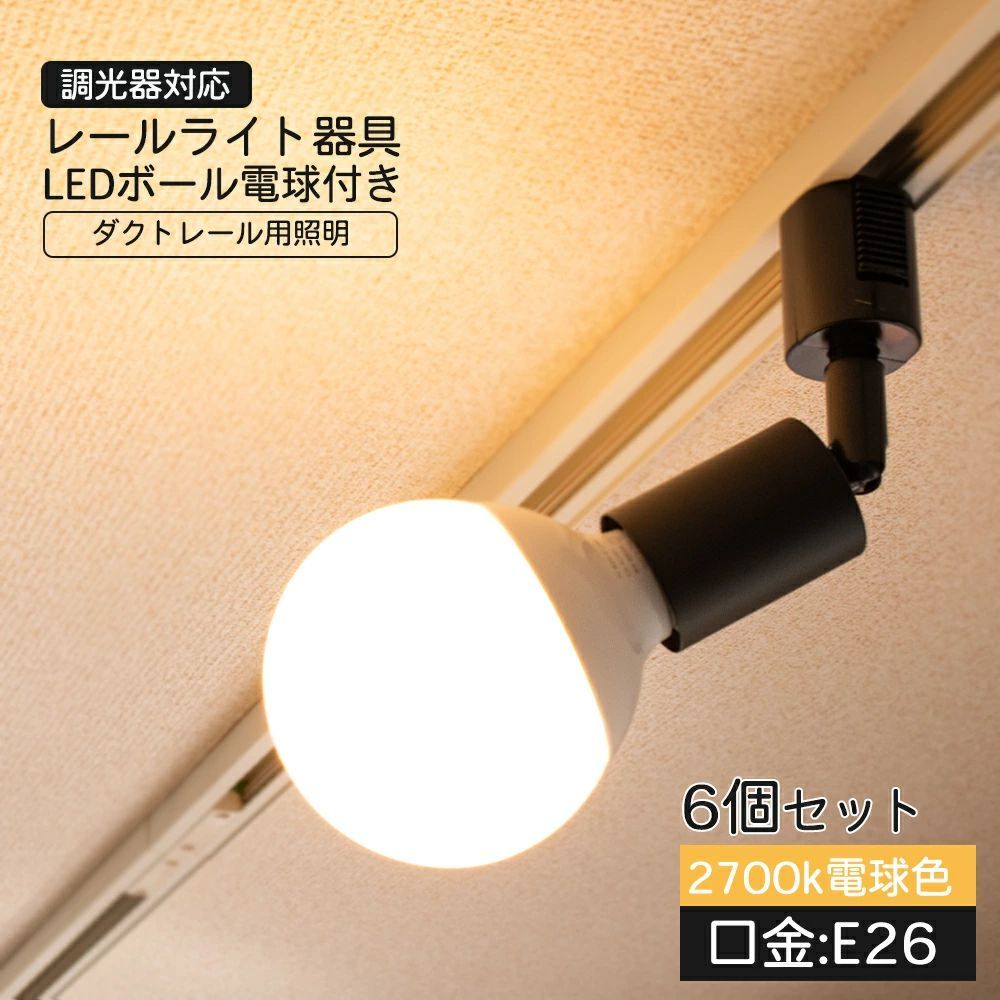 LED調光対応電球付き ダクトレール LEDボール球 調光器対応 1灯 照明