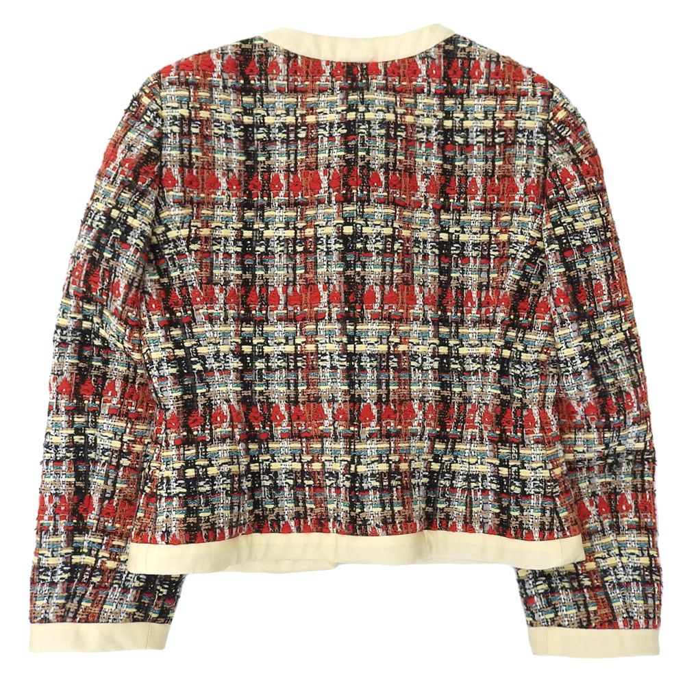 GUCCI グッチ 美品 リボンデザイン ノーカラー ツイード