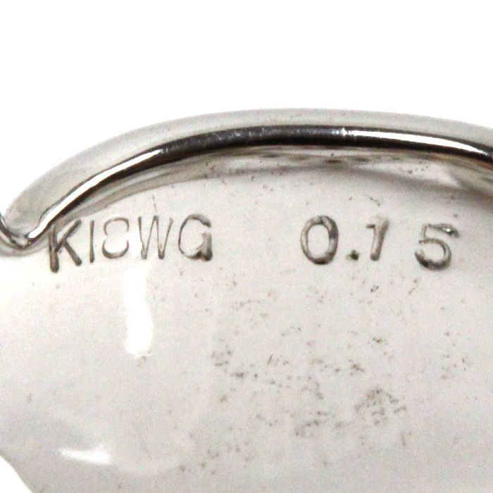 K18WG ホワイトゴールド リング・指輪 ダイヤモンド0.15ct 12号 5.9g