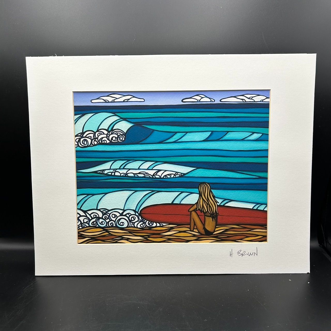 K》値下げしました！ Heather Brown ヘザーブラウン Surf Girl アート