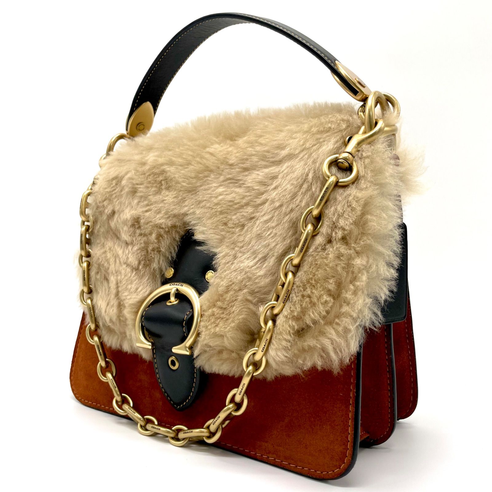 ✨激レア✨coach コーチハンドバッグ ビート ファー チェーン ベルト 