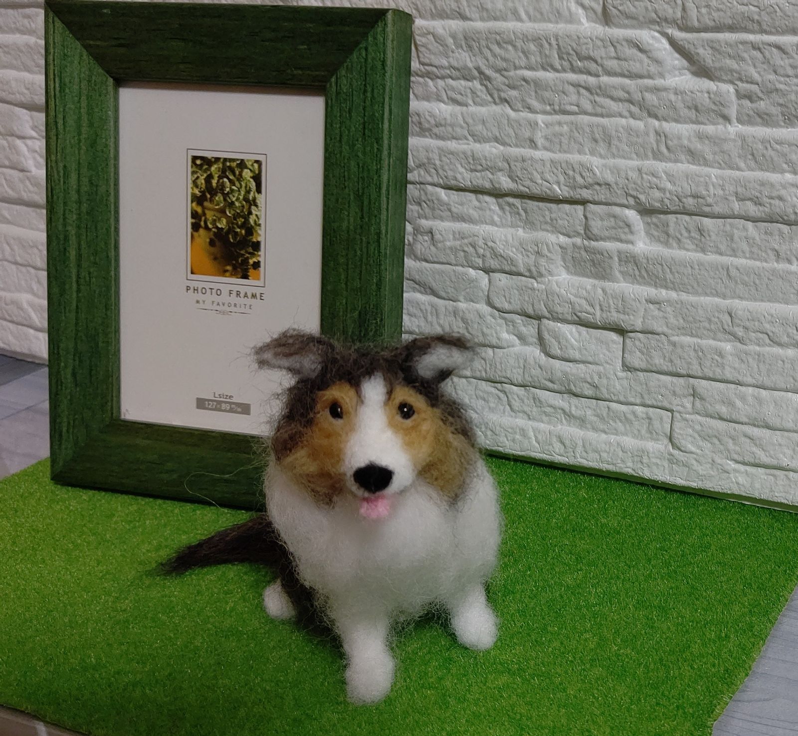 羊毛フェルト犬 シェルティー 置物 オンラインHandmade/Handicraft