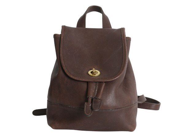 オールドコーチ　オールレザーミニリュック　/本革　ブラウン　ヴィンテージ　茶色 COACH - USA製 オールドコーチ 本革 レザー リュック サック
