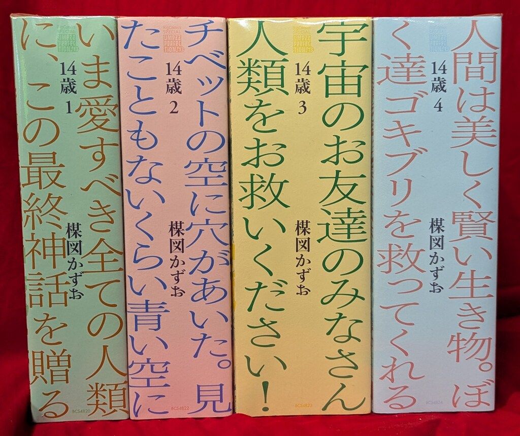 小学館 UMEZZ PERFECTION! 楳図かずお !! 14歳 帯欠 応募券欠 全4巻 セット