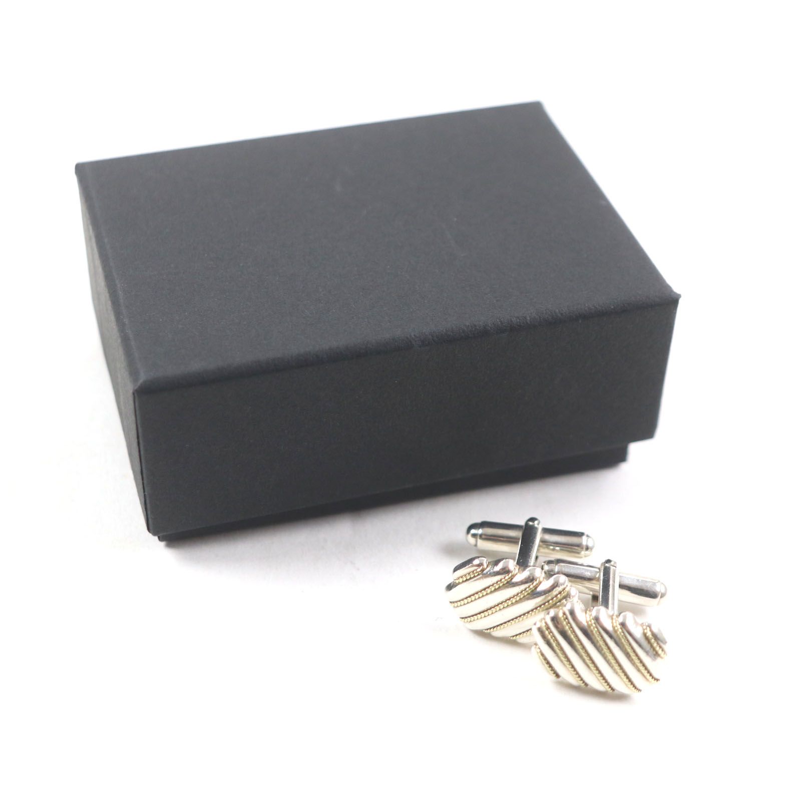 美品▽TIFFANY&Co. ティファニー コンビ ツイストロープ カフスボタン