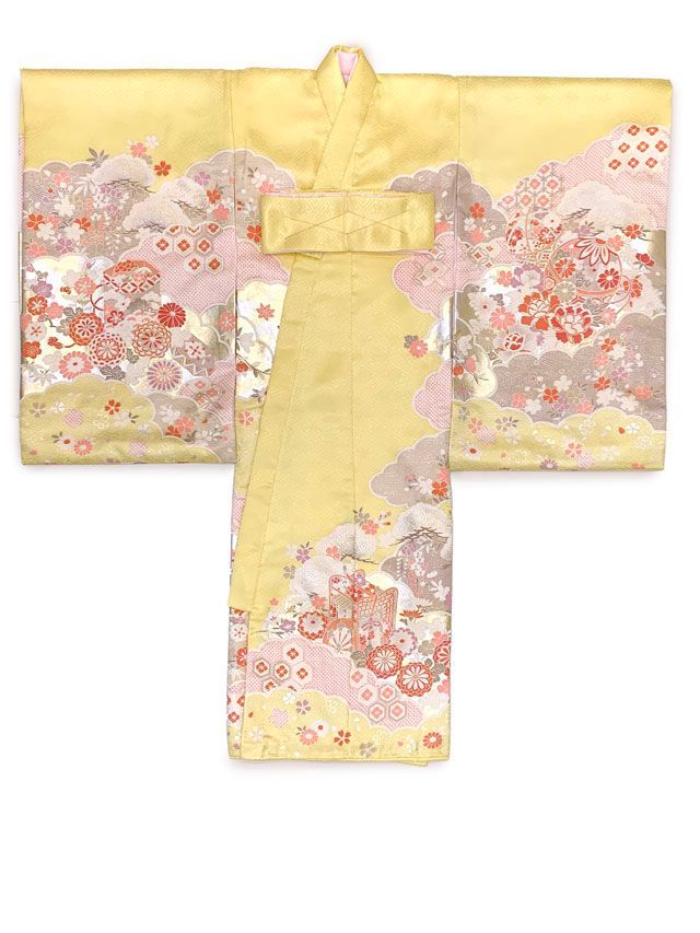 お宮参り 女の子 着物 正絹 京友禅 金駒刺繍 日本製 赤ちゃんのお祝い着 （
