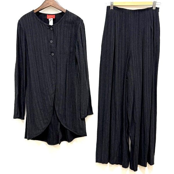 anc ケンゾー KENZO セットアップ 38 チャコールグレー ツーピース パンツ 麻混 ヴィンテージ レディース 969791