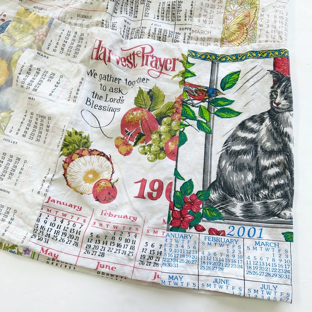 リメイク スカート ペナントクロス 総柄 ゴム 素材 UR-0649 GULLKHAN_COM