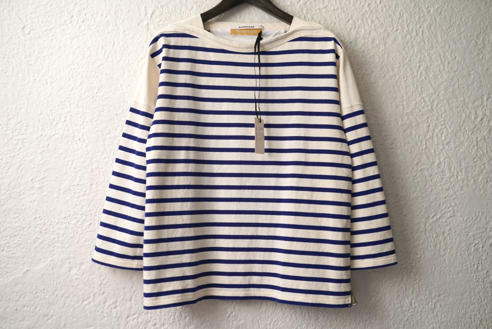 24SS Riverrun Boat Neck Long T Shirt スビンコットンボーダーバスクT