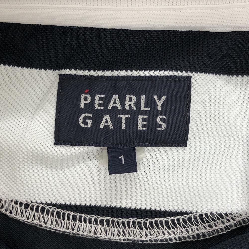 PEARLY GATES パーリーゲイツ　半袖ポロシャツ　ボーダー　白ネイビー1 切替ボーダー 縦ストライプ使い 半袖ポロシャツ | PEARLY GATES