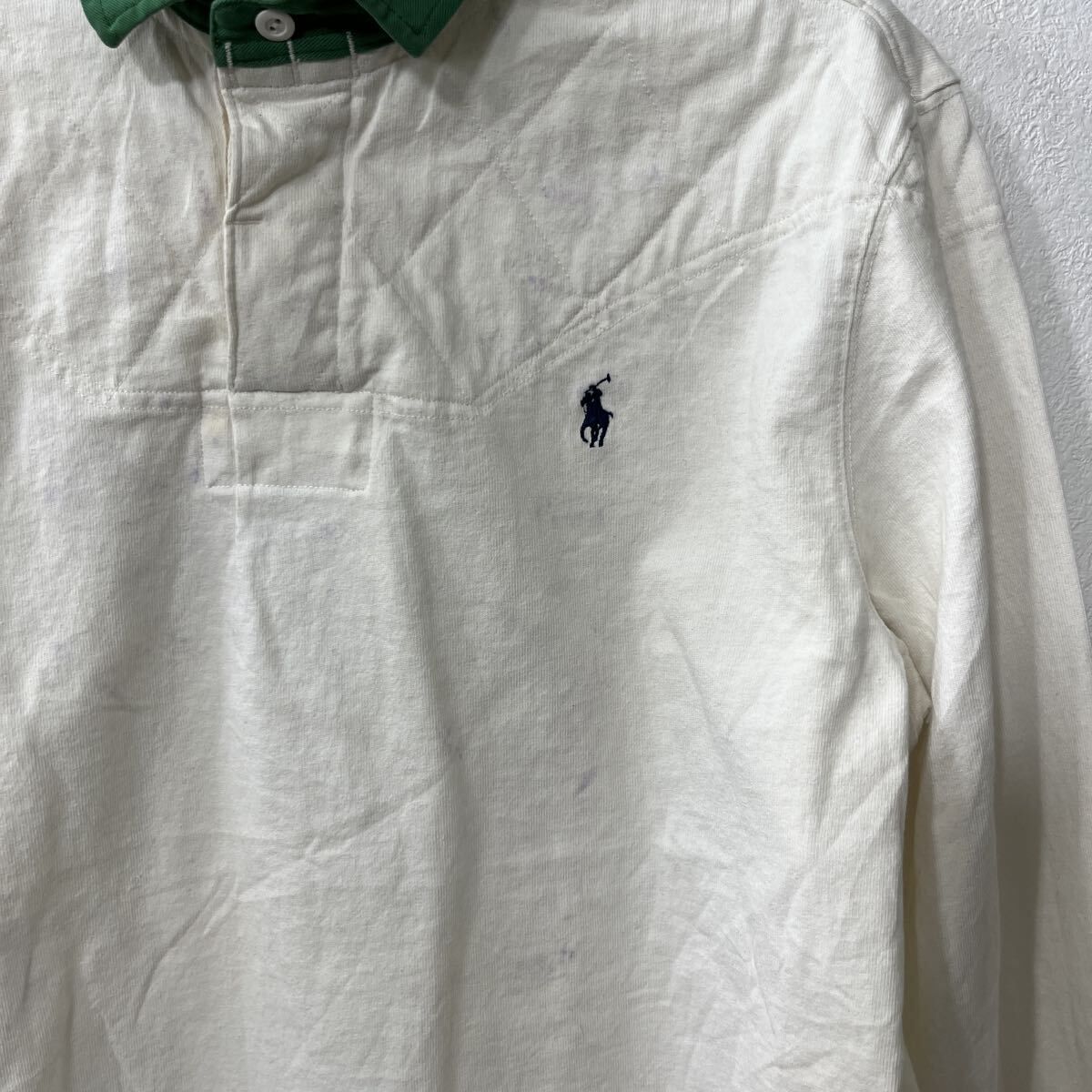 POLO RALPH LAUREN 長袖 ラガーシャツ L ホワイト ポロ ラルフ