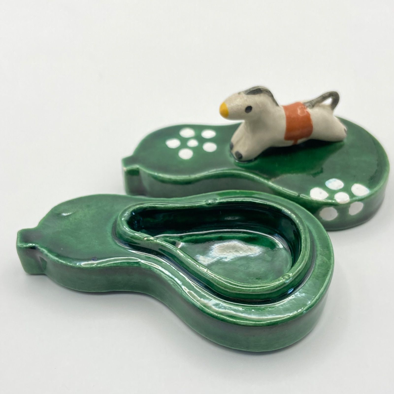 香合 青楽 瓢箪駒 佐々木松楽 紙箱入 茶道具 香道具 楽焼 干支 伝統 WWW_IBETON_RU