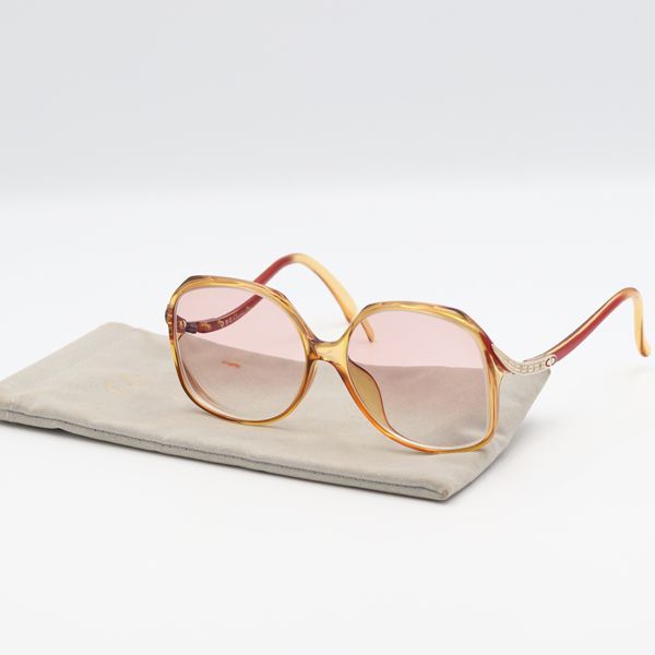 ディオール 美品レトロ ヴィンテージ サングラス レディース希少【匿名配送】 良品 ケース付 クリスチャンディオール 2271A クリアイエロー