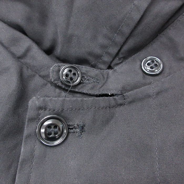 XL/古着 長袖 ミリタリー ステンカラー コート メンズ 80s ロング丈 黒 