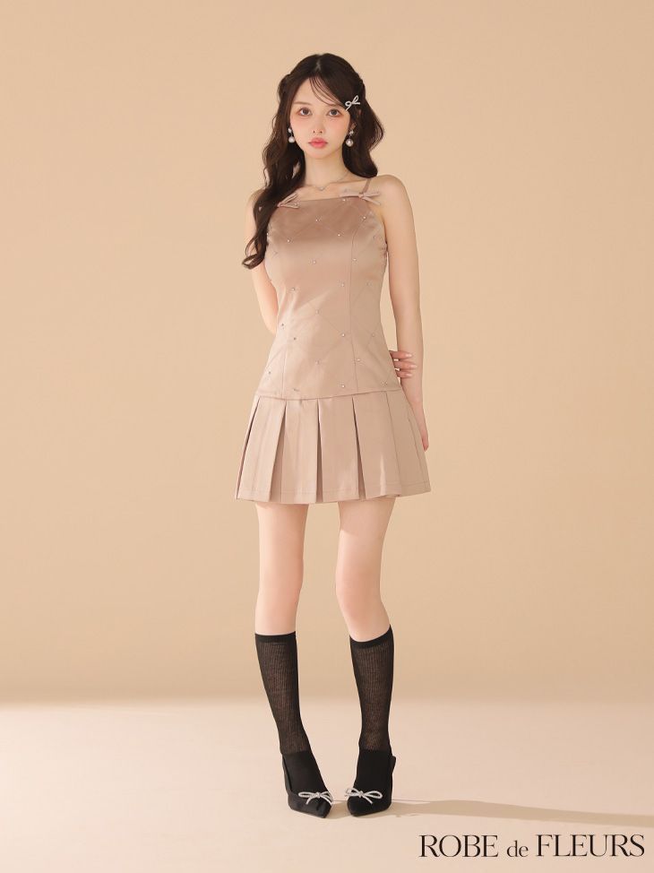 ローブドフルール ハートスタッズバストジップセットアップミニキャバ