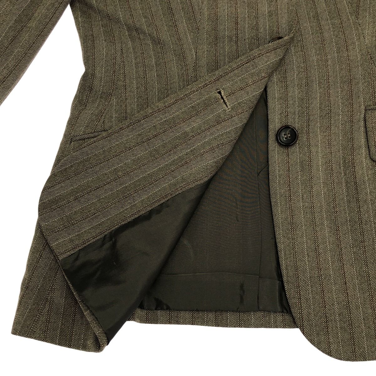 JIL SANDER ジルサンダー 1990 s ウールストライプジャケット-スカート セットアップ ブラウン系 34 WWW_MORNINGWALKER_COM