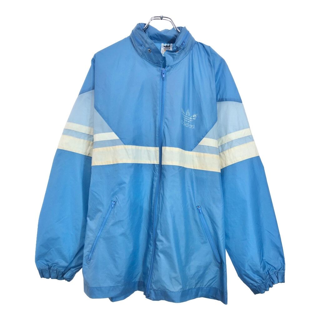 80年代 adidas アディダス ナイロンジャケット スポーツ ライトブルー メンズ 42 古着 U6913