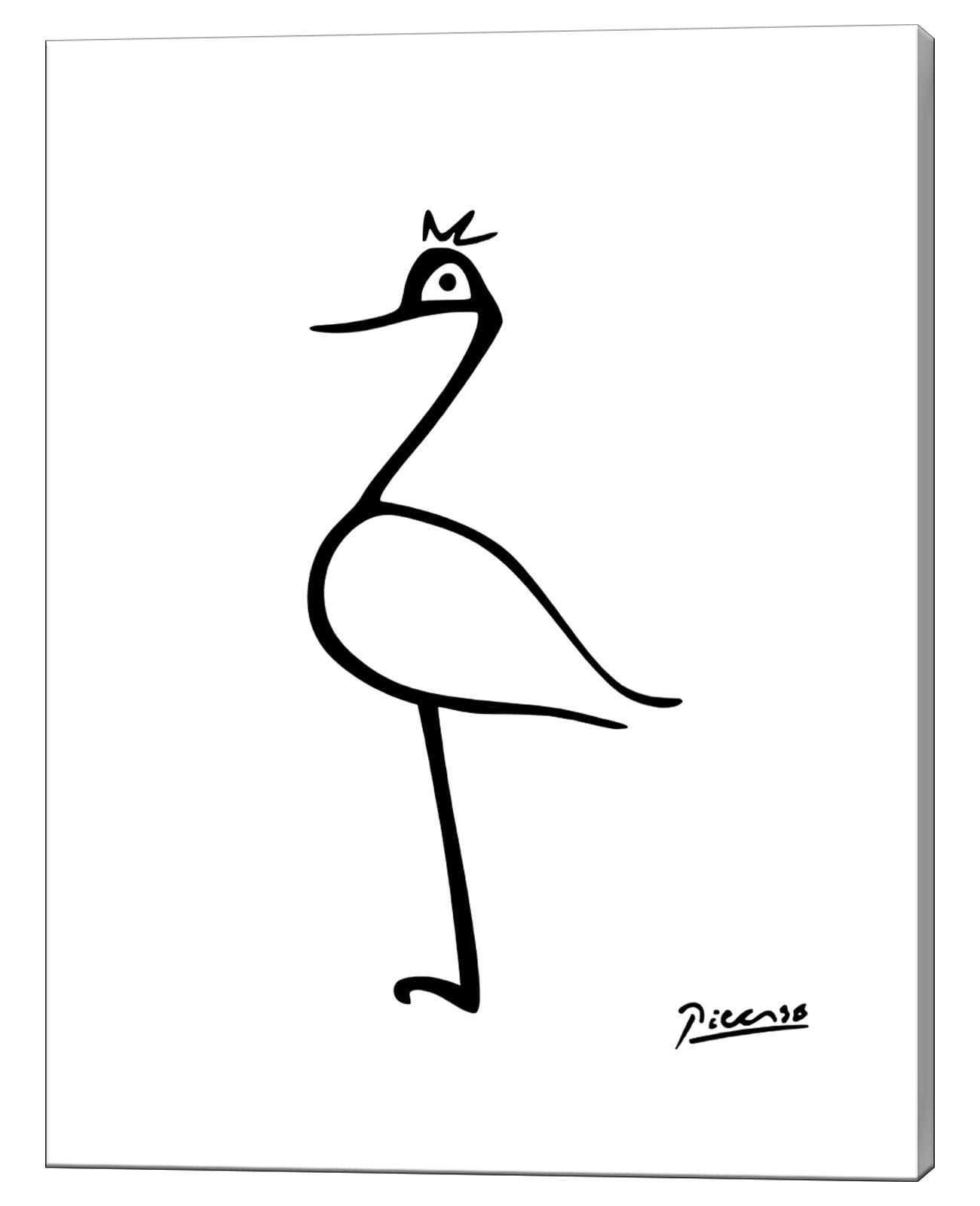 現代 壁掛け絵画 モダンアート アートパネル 壁飾り アート インテリア 複製画 平スケッチ (30x40cm) 鶴の絵 パブロ・ピカソ ポスター