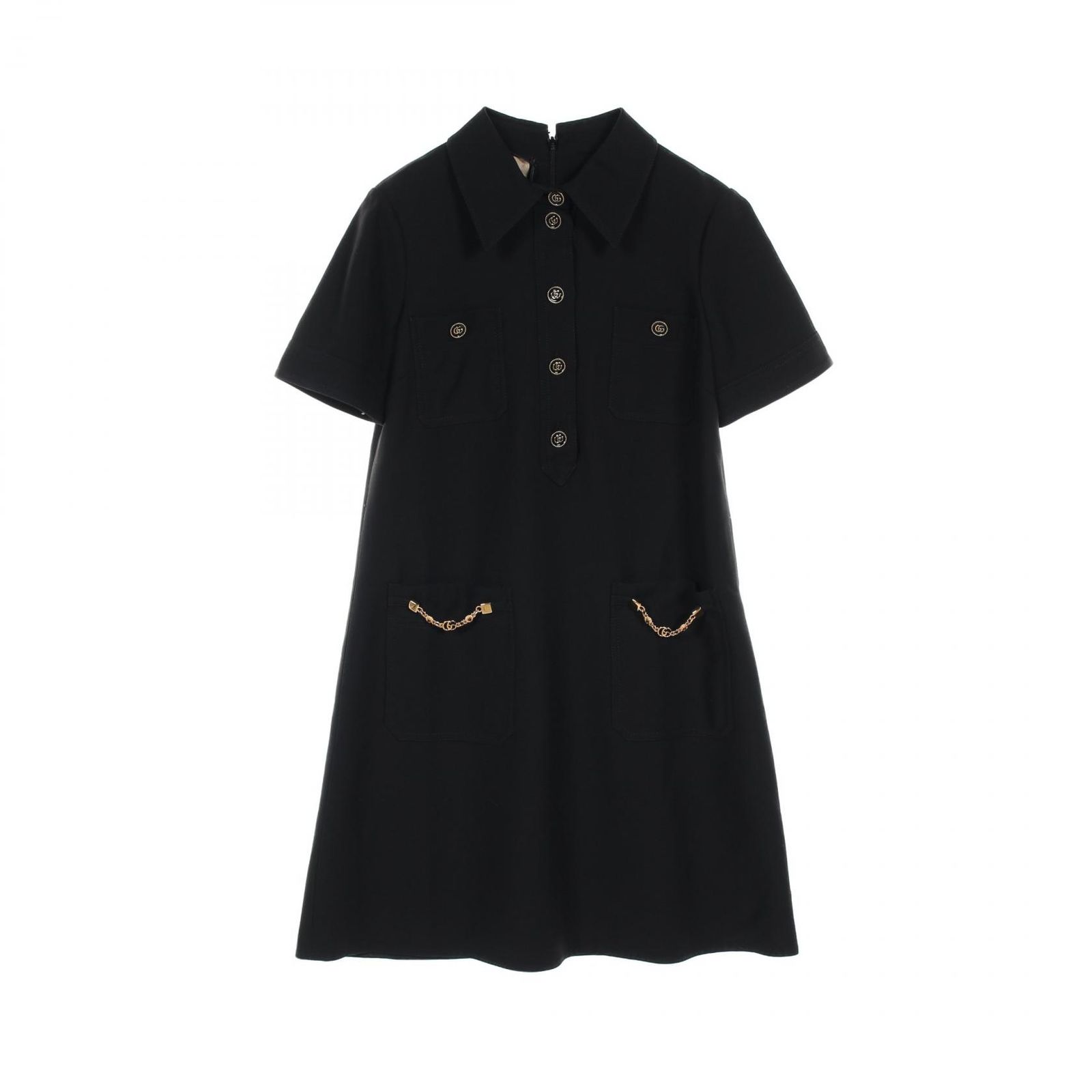 グッチ GUCCI ワンピース ダブルG 661672 シルク ウール ワンピース レディース Used A