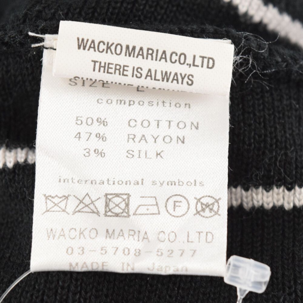 WACKO MARIA (ワコマリア) 23SS STRIPED KNIT JACQUARD CARDIGAN 23SS-WMK-KN12 ストライプ  ニット ジャガードカーディガン ブラック/ブルー