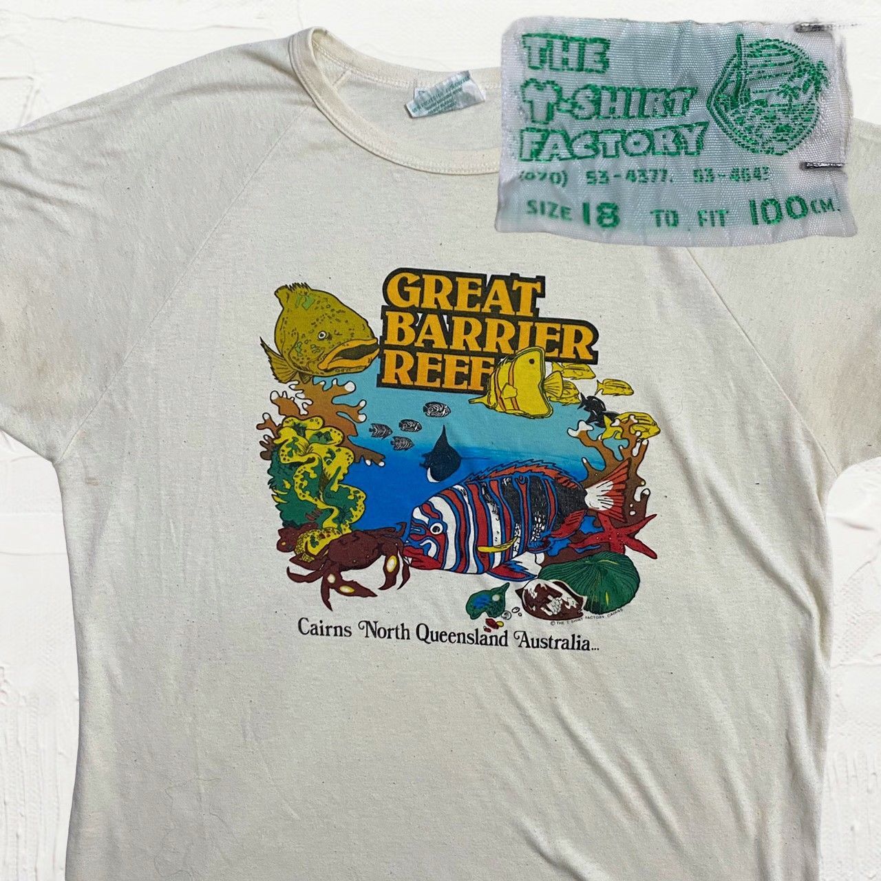 LFY THE T-SHIRT FACTORY ビンテージ 古着 90s 白 魚 深海魚 海 釣り