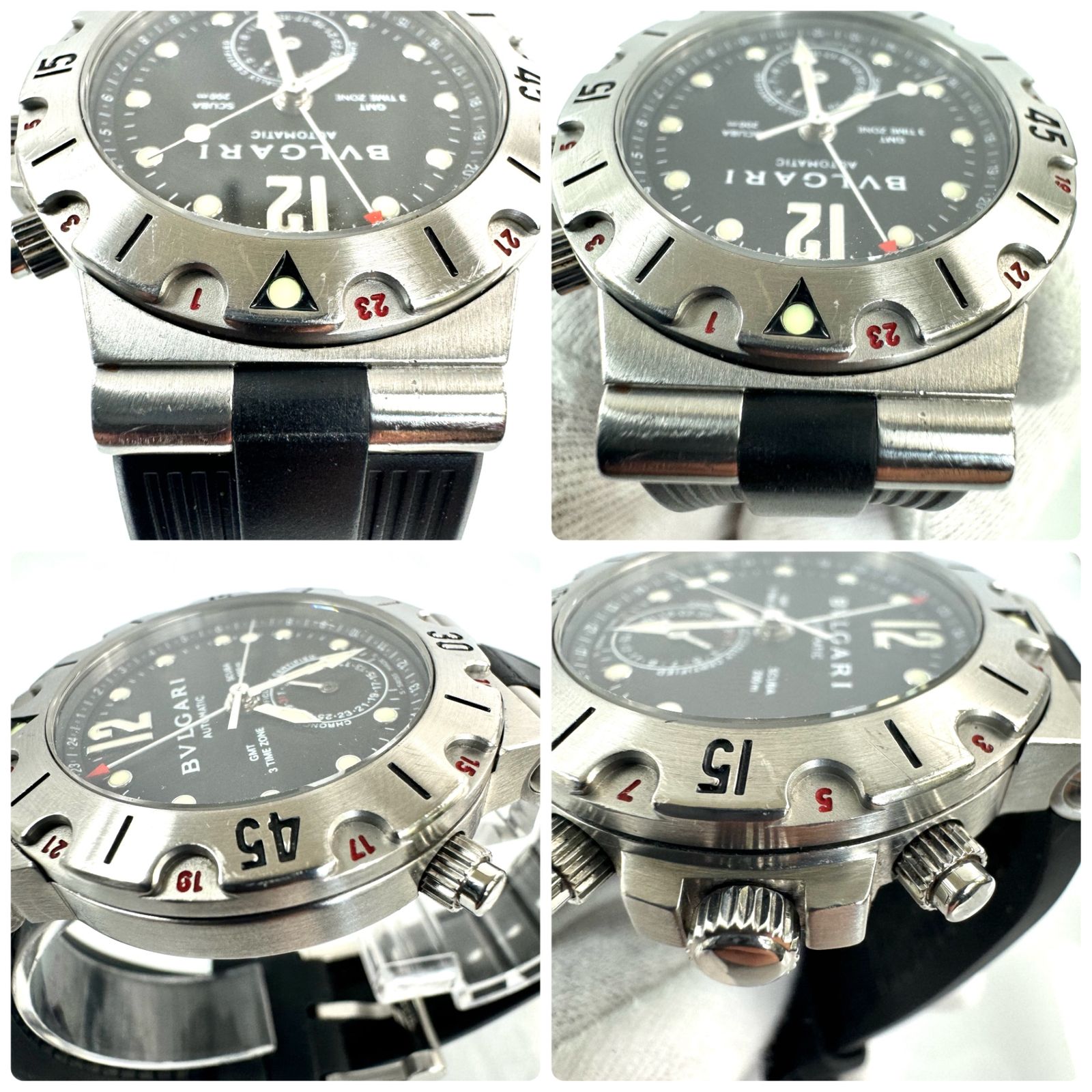 希少】ブルガリ ディアゴノ SD38SGMT 自動巻 デイト表示 黒 （ブルガリ  