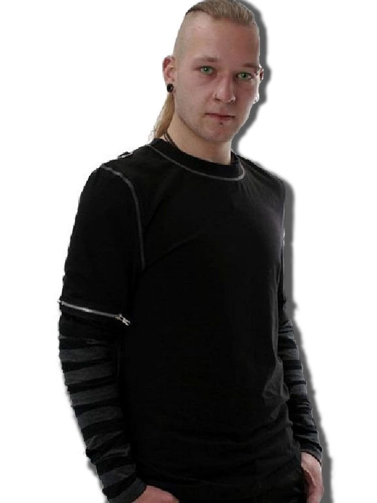 再無 ゴシック メンズ 長袖 ロンT ラウンドチャック 服 パンク ファッション 薄手 黒 再入荷 rfa 172