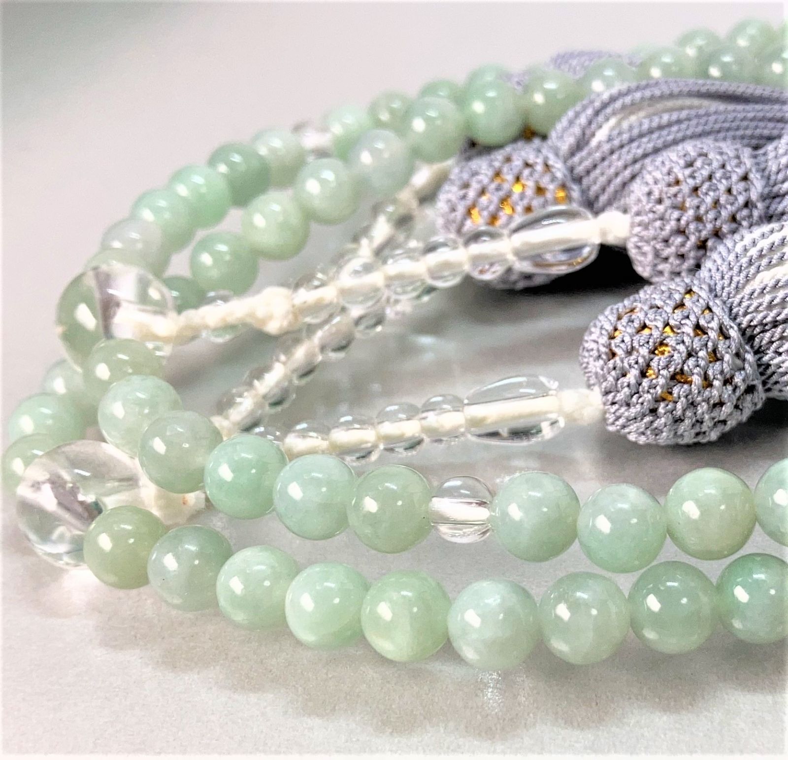 希少！本翡翠二輪念珠全ての宗派で使用可能女性用