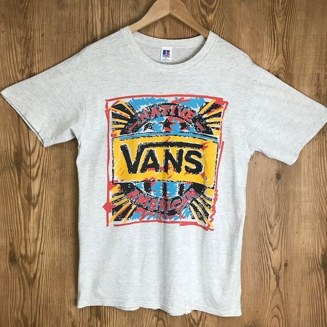 USA製 90s VANS NATIVE AMERICAN プリント 半袖 T-sh Tシャツ サイズ メンズ M 90年代 バンズ オールド サーフ スケート 古着 s24071445