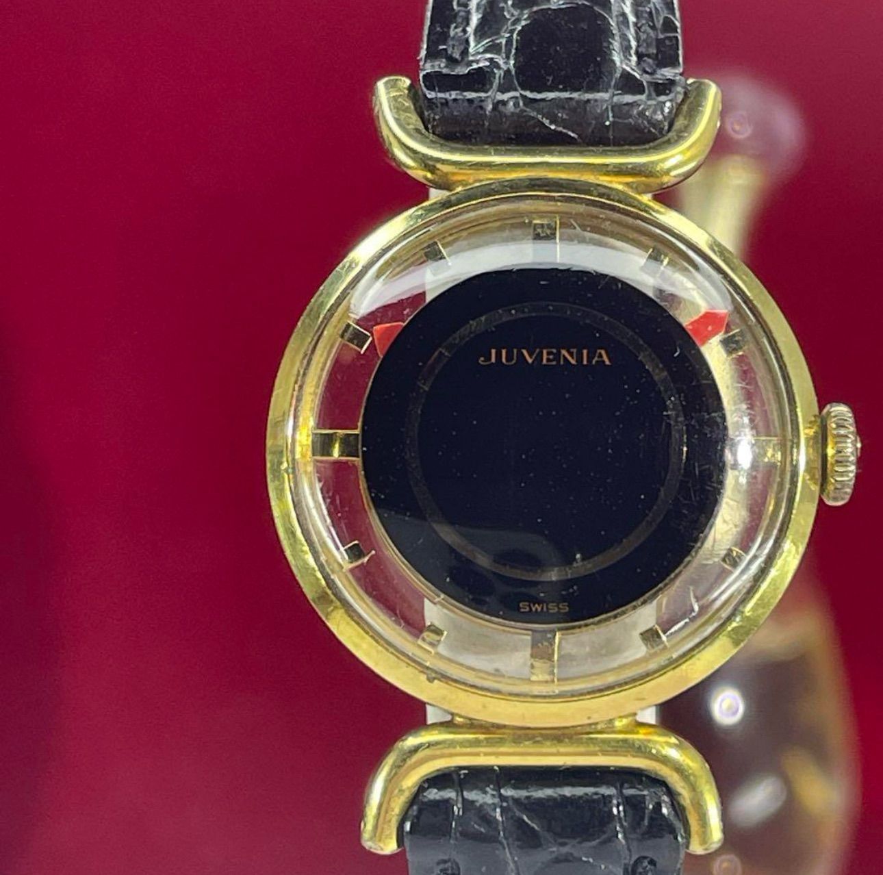 70s JUVENIA ジュベニア ミステリーダイヤル裏スケ 手巻 腕時計