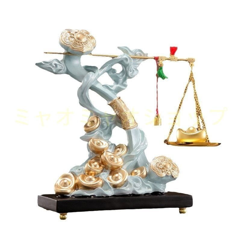 100％品質保障！ 元宝 ブルー 青 オレンジ 風水グッズ 元寶 置物 オブジェ 運 健康運 出世運 家庭運 家内安全 インテリア 玄関 リビング 贈り物 プレゼント 魔除け オフィス 飾品 幸運 天秤