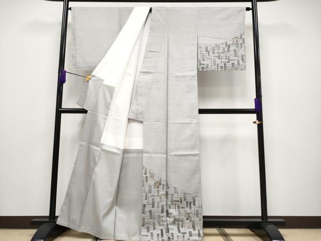 平和屋着物□極上 石川県指定無形文化財 牛首紬 白山工房 手織 市川