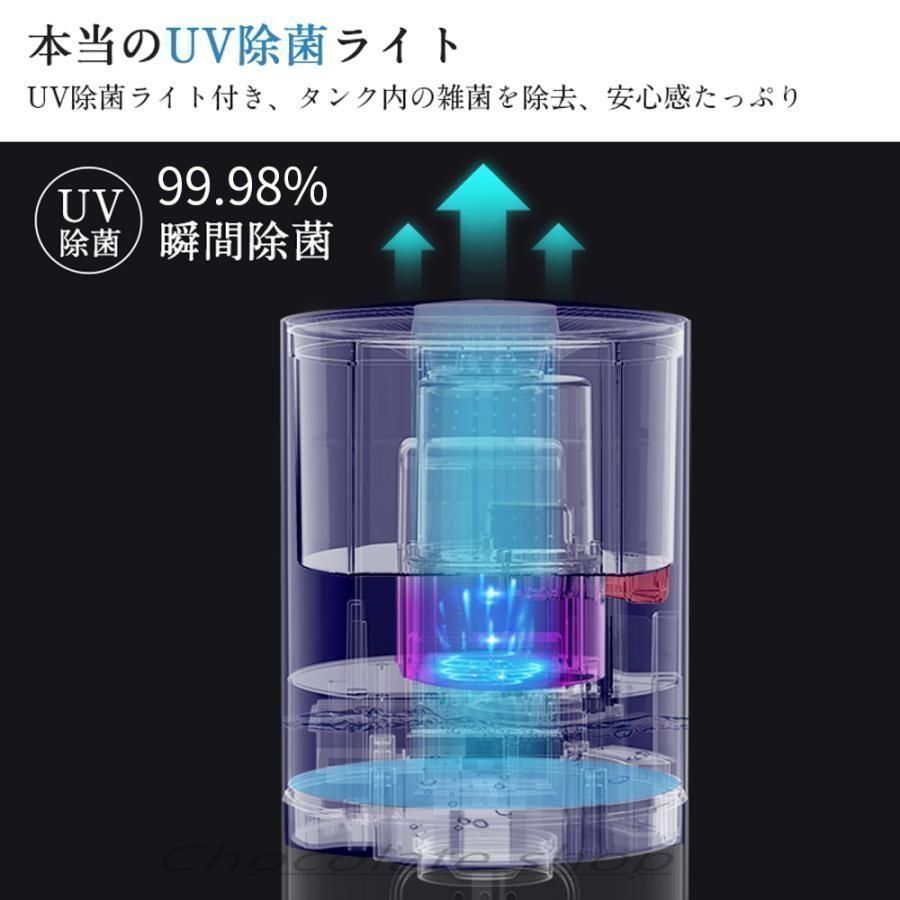 加湿器 超音波式 空気清浄機 8L大容量 40畳 UV除菌 ウイルス対策 乾燥対策 次亜塩素酸水対応 アロマ対応 空焚き防止 定時機能 知能恒湿 上から給水 家庭