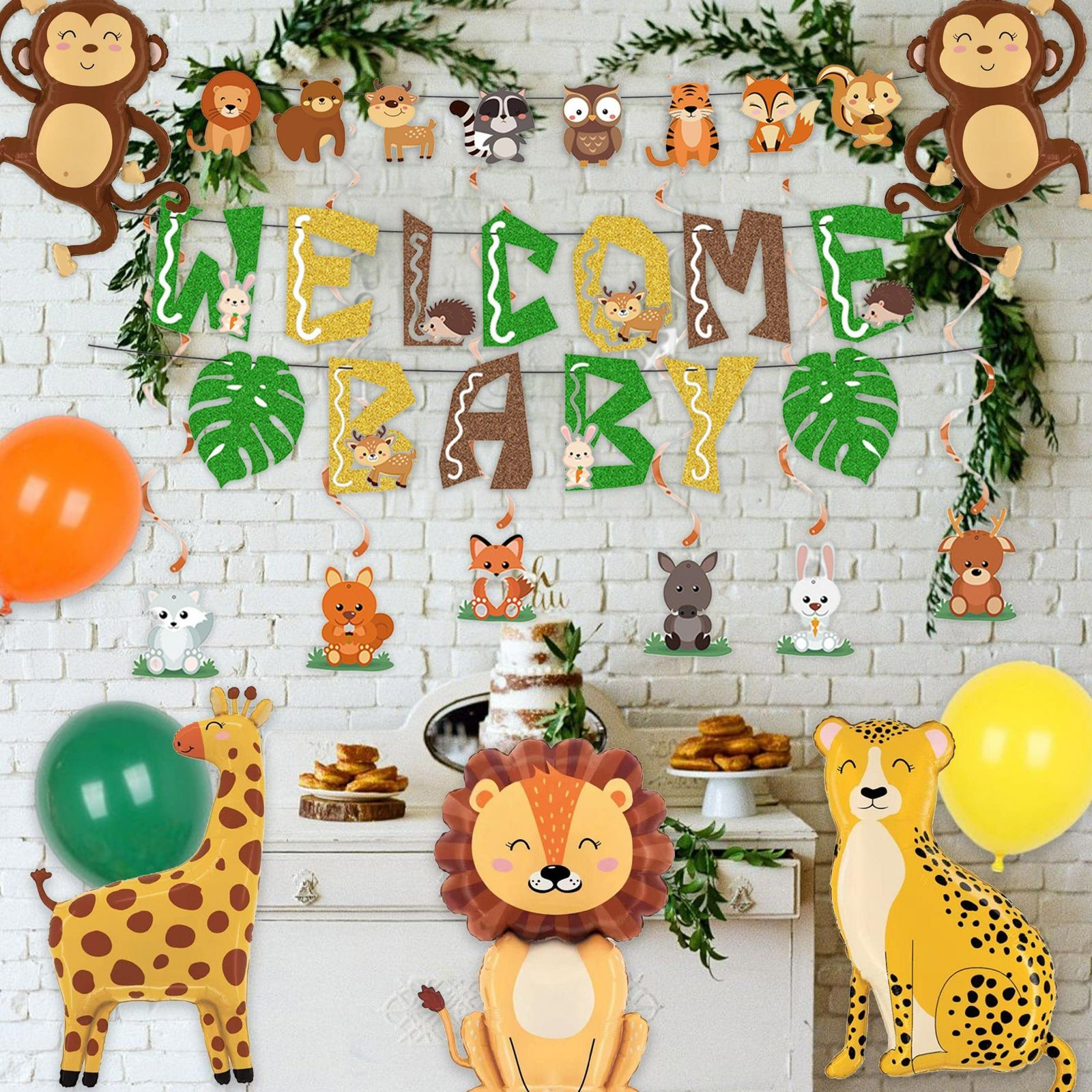 数量限定】WELCOME BABY 世界の動物たち ガーランド 動物園 森