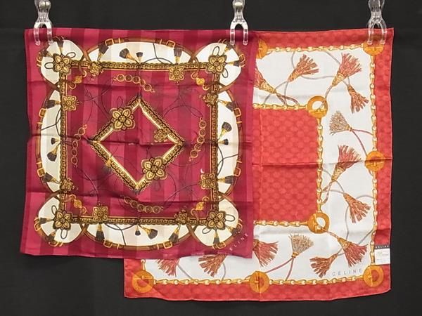 CELINE ハンカチ 8枚セット □新品同様～□ CELINE セリーヌ 総柄 ハンカチ ハンカチーフ 2