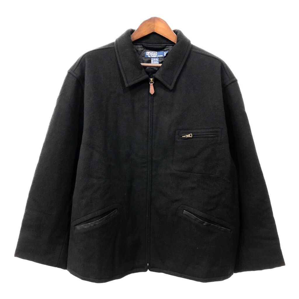 Polo by Ralph Lauren ポロ ラルフローレン ウール スポーツジャケット 大きいサイズ ブラック (メンズ 2XL) 中古 古着 Q8512